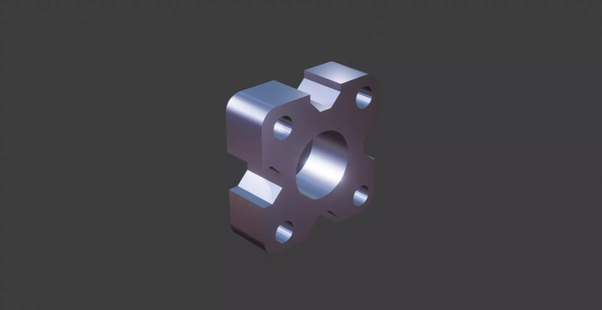 Square Flange 3D Model 3D model_0