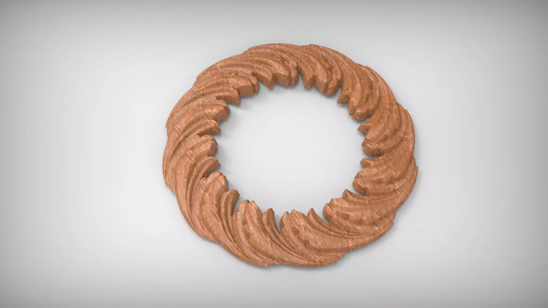 Floral Wood Round Carving for Furniture - 20 3D model_0