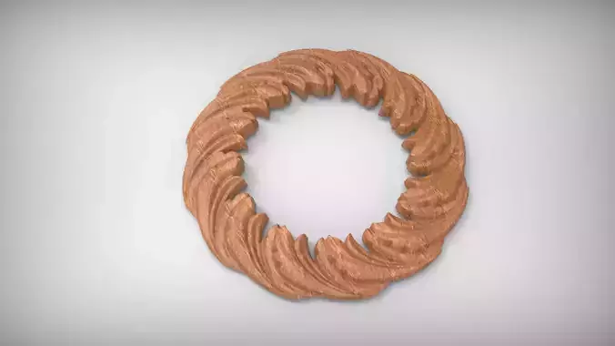 Floral Wood Round Carving for Furniture - 20