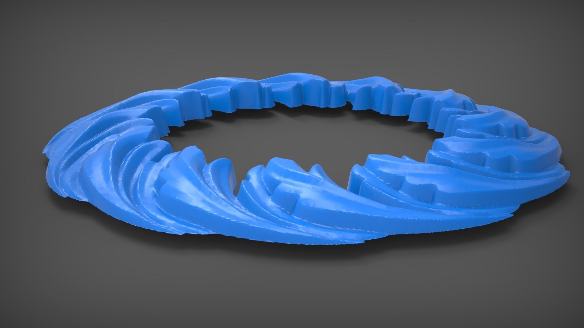 Floral Wood Round Carving for Furniture - 20 3D model_2