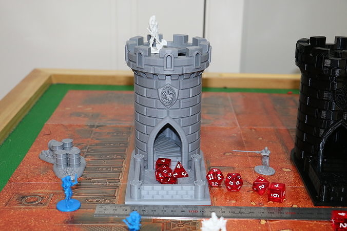 Dice Tower - Hydra Castle - 15cm tall - roll dice thru staircase 3D print model