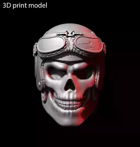 Biker helmet skull vol3 wall home decor art 3D print model
