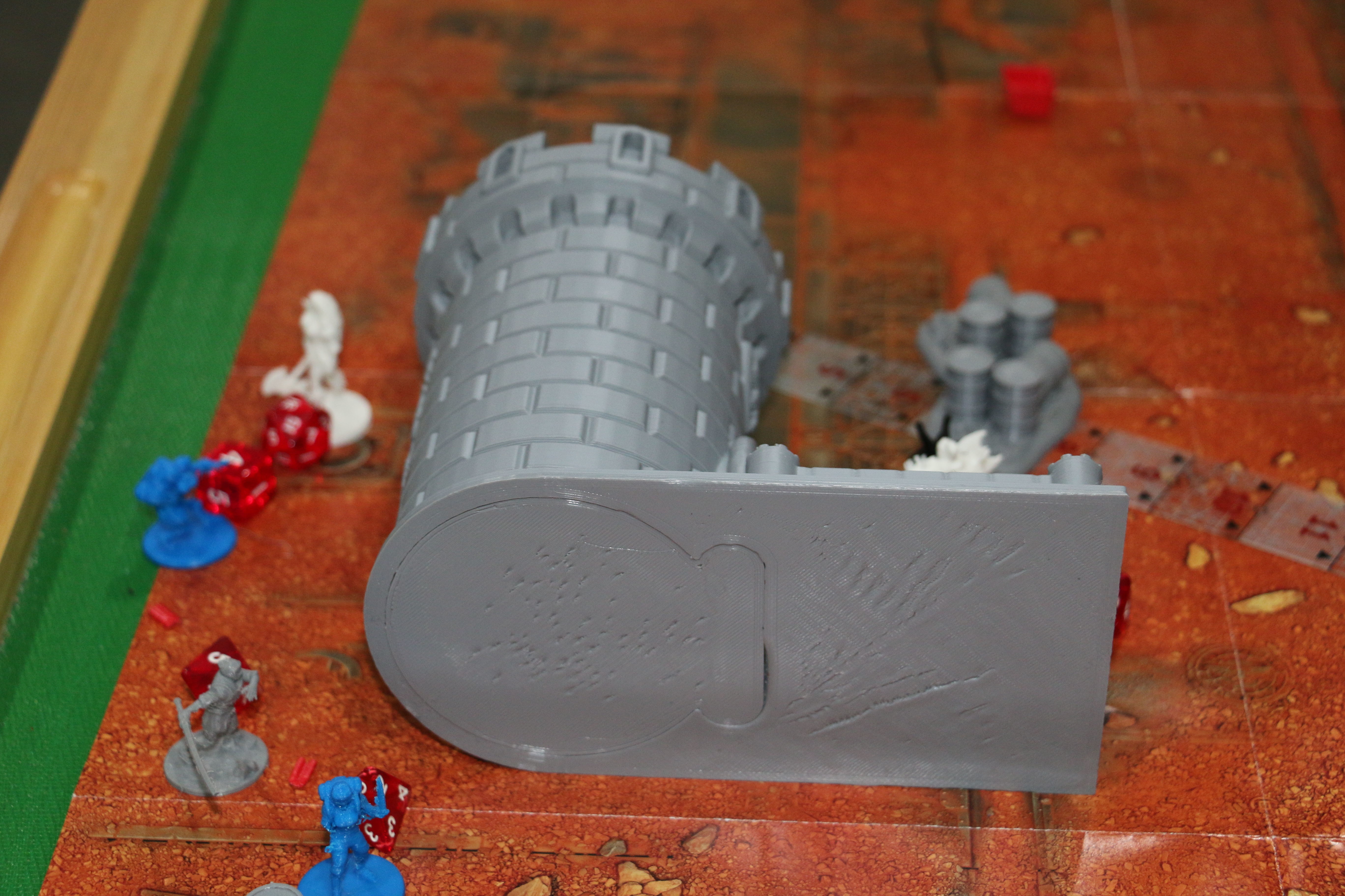 Dice Tower - Tiger Castle - 15cm tall - roll dice thru staircase 3D print model_9