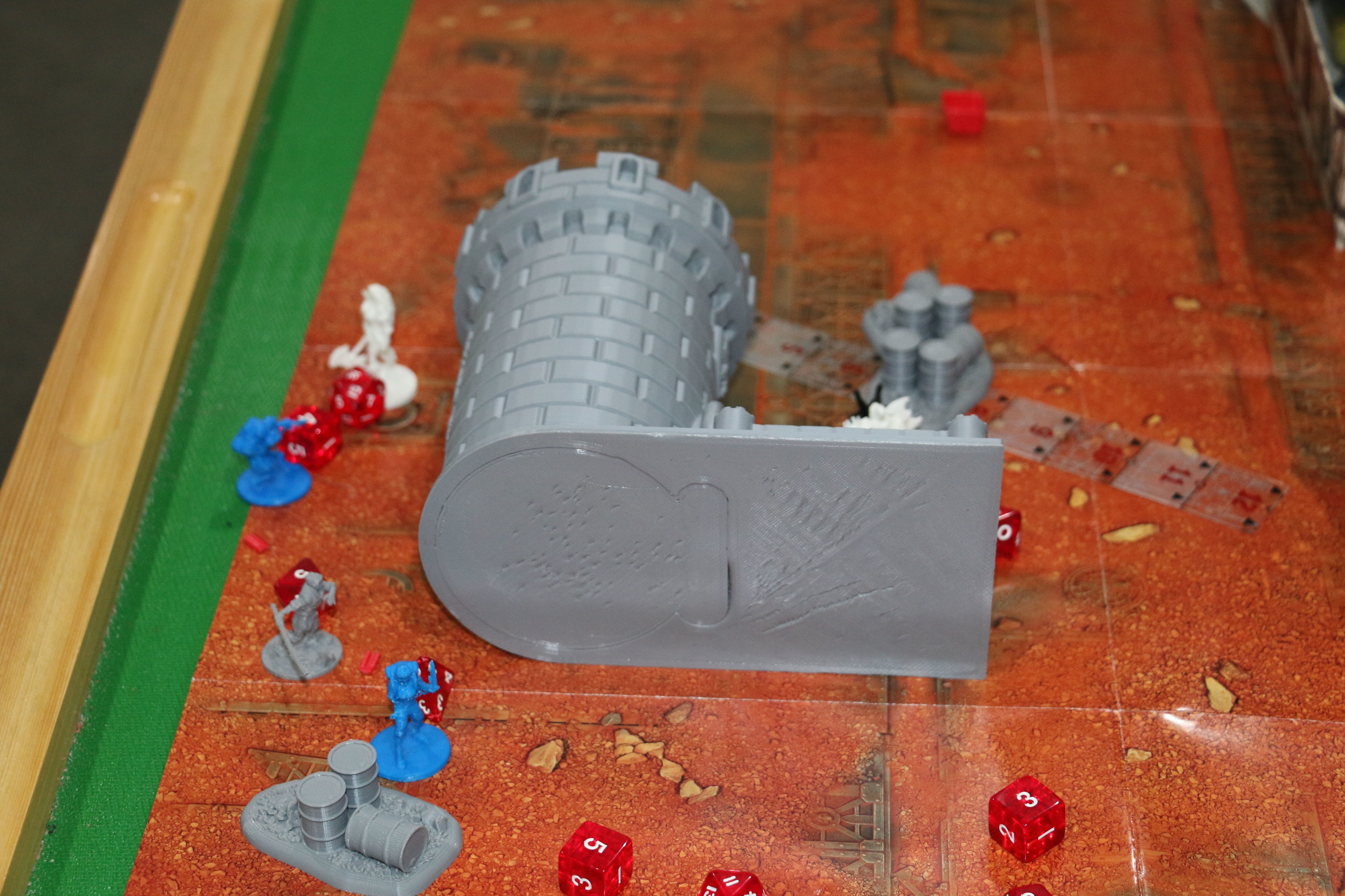 Dice Tower - Tiger Castle - 15cm tall - roll dice thru staircase 3D print model_10
