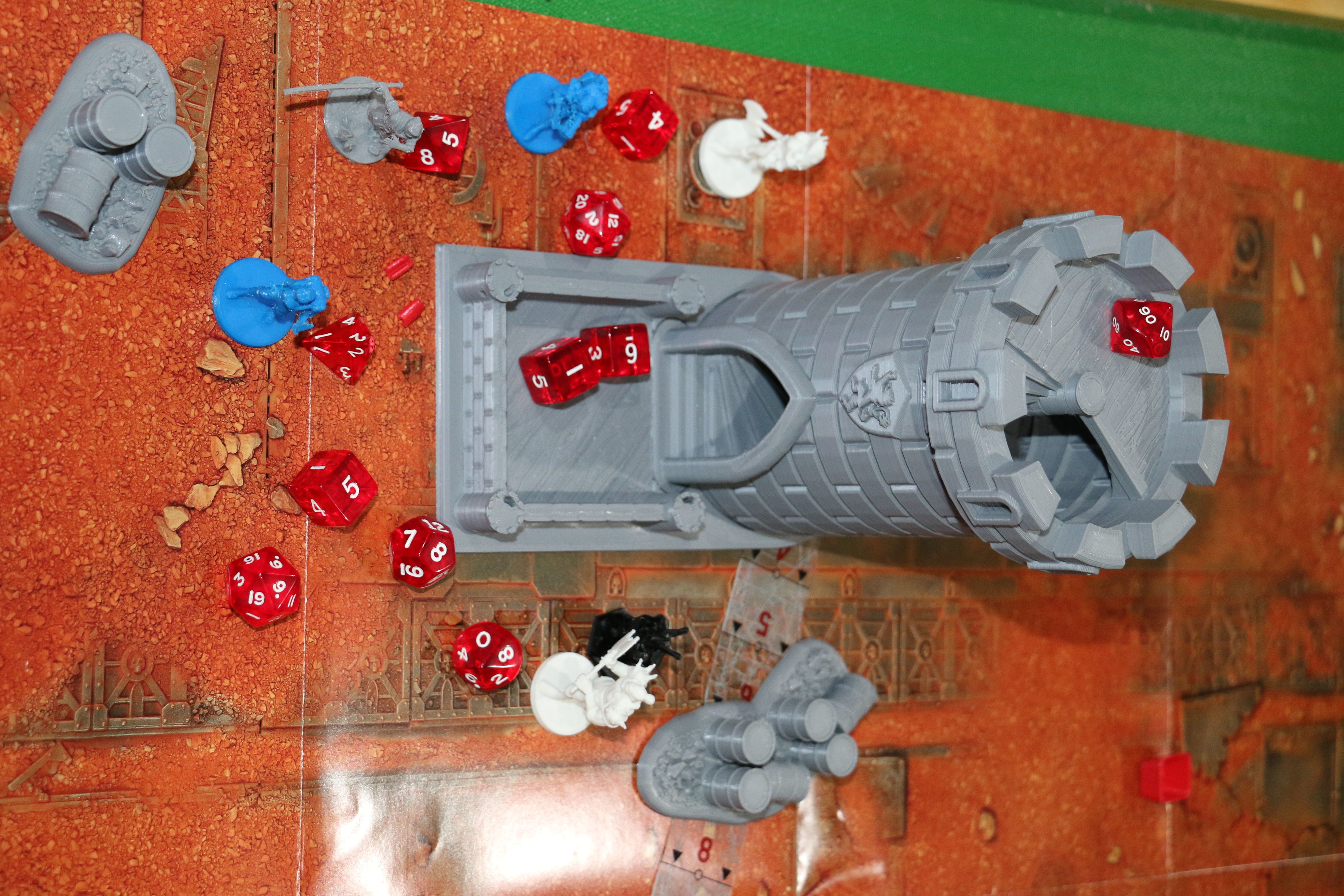 Dice Tower - Tiger Castle - 15cm tall - roll dice thru staircase 3D print model_1