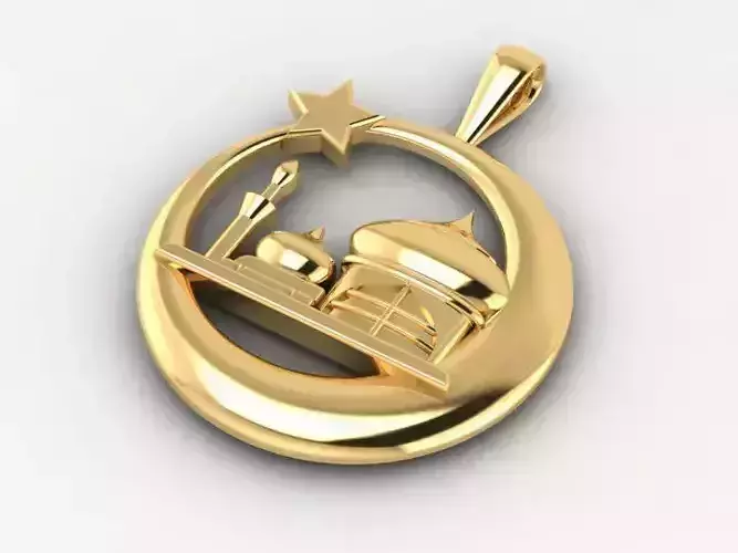 pendant gold with mosque