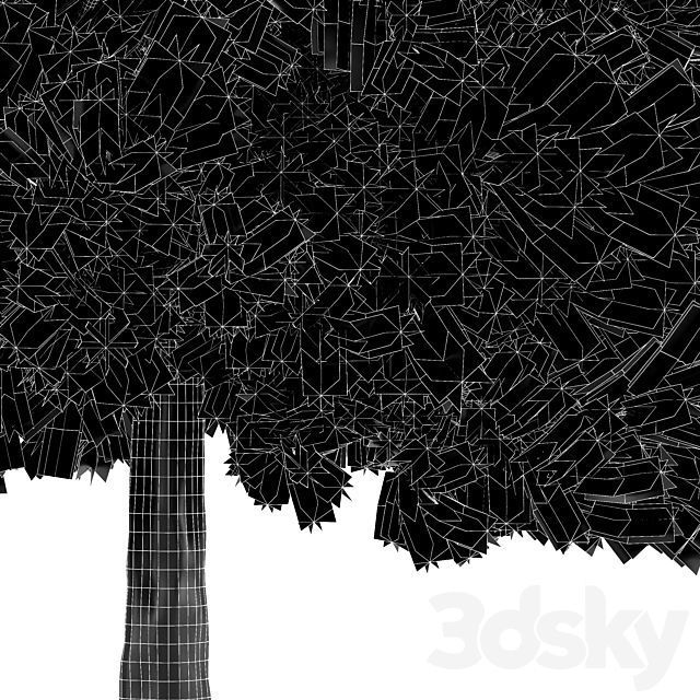 Spruce and Pine Planting White Trees 3D model_5