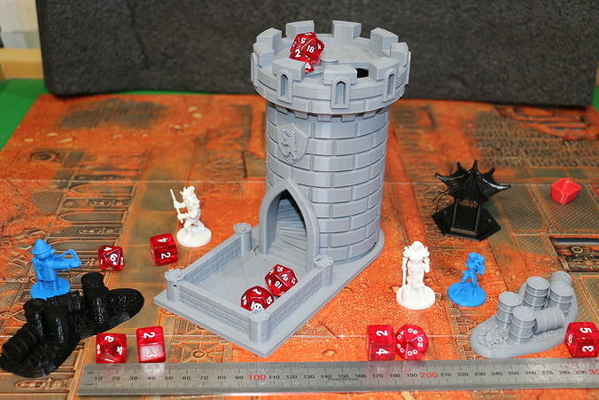 Dice Tower - Bear Castle - 15cm tall - roll dice thru staircase 3D print model