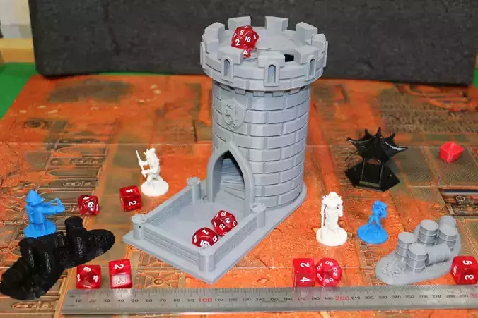 Dice Tower - Bear Castle - 15cm tall - roll dice thru staircase