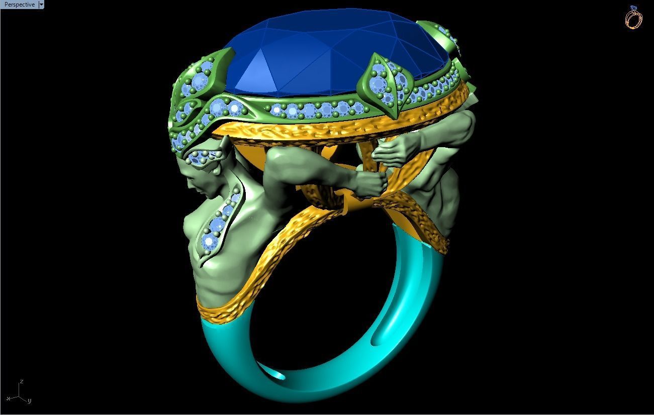Mythical ring - Zeus rings - Ring of Greek Mythology - N 427 3D print model_11