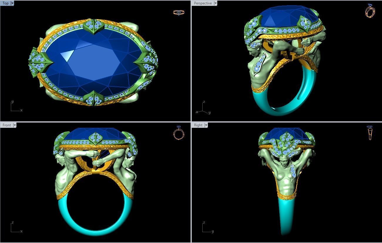 Mythical ring - Zeus rings - Ring of Greek Mythology - N 427 3D print model_8