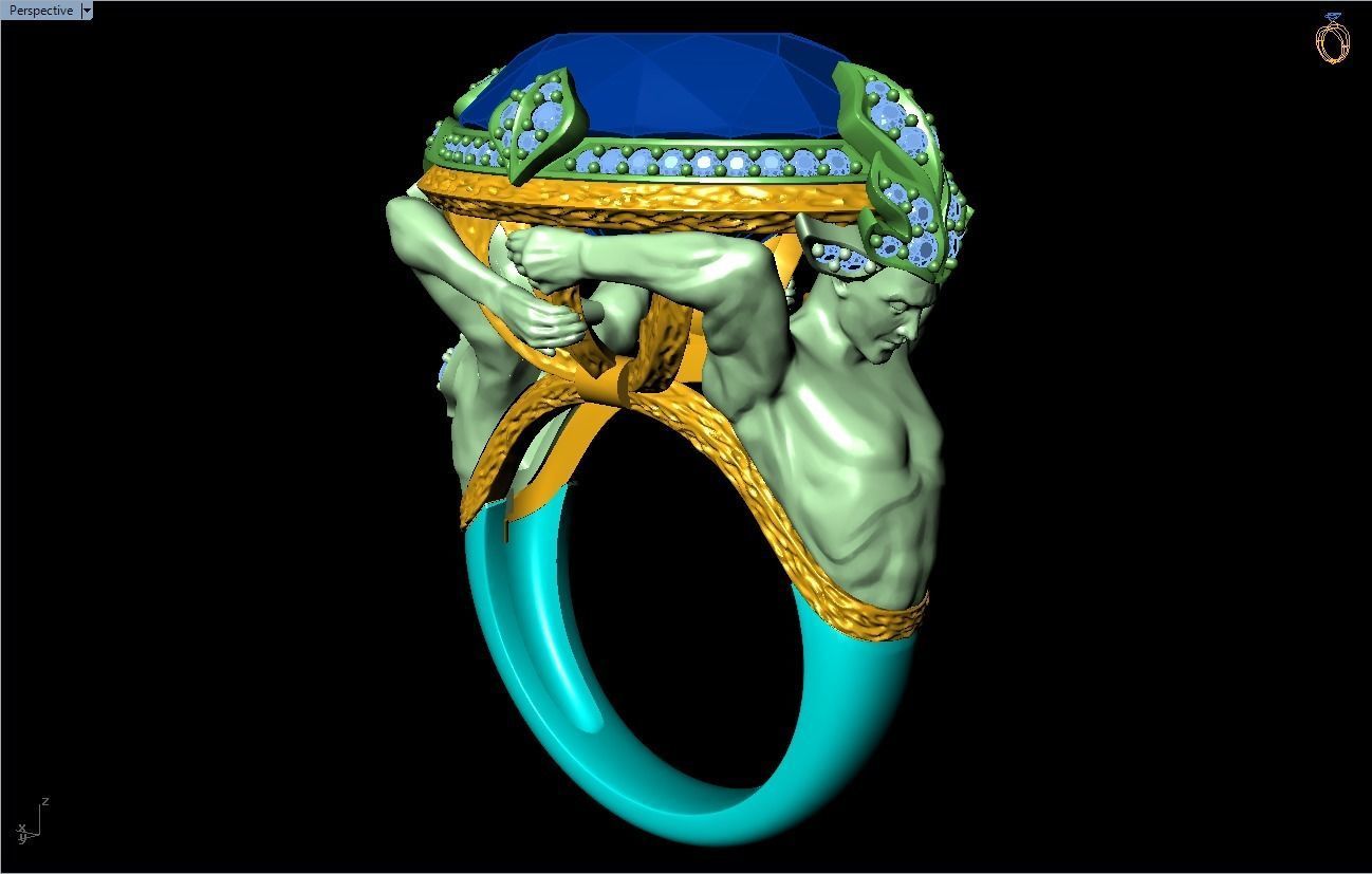 Mythical ring - Zeus rings - Ring of Greek Mythology - N 427 3D print model_15