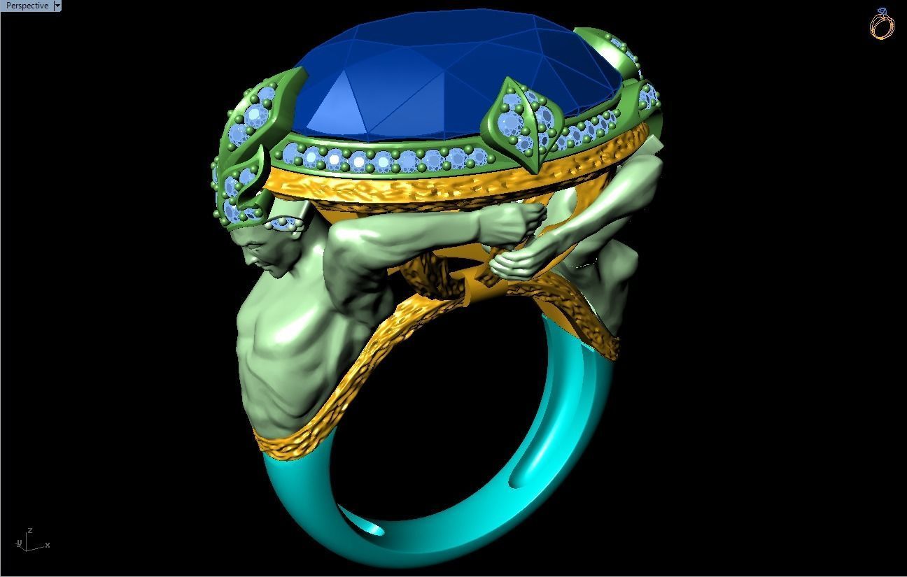 Mythical ring - Zeus rings - Ring of Greek Mythology - N 427 3D print model_12