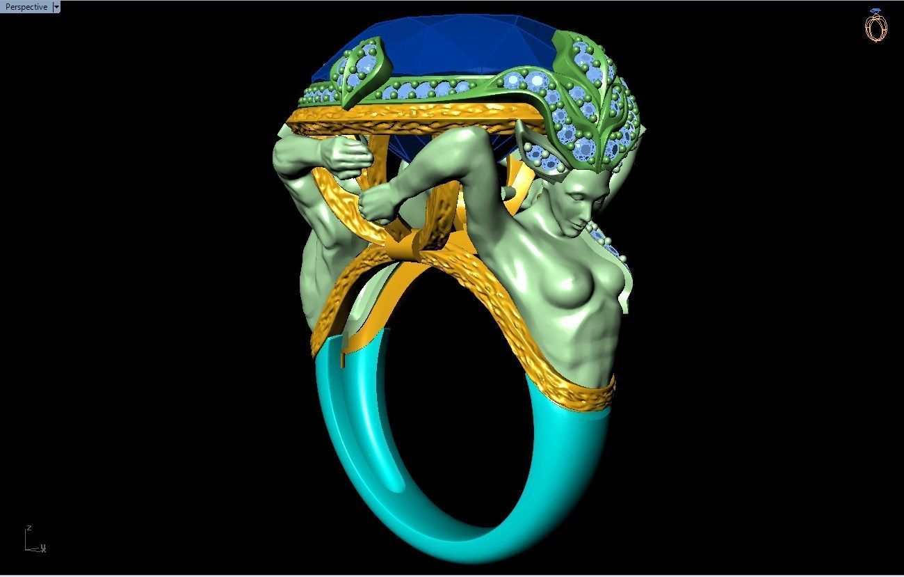 Mythical ring - Zeus rings - Ring of Greek Mythology - N 427 3D print model_14