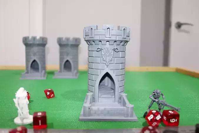 Dice Tower - Squid Castle-15cm tall - roll dice thru staircase
