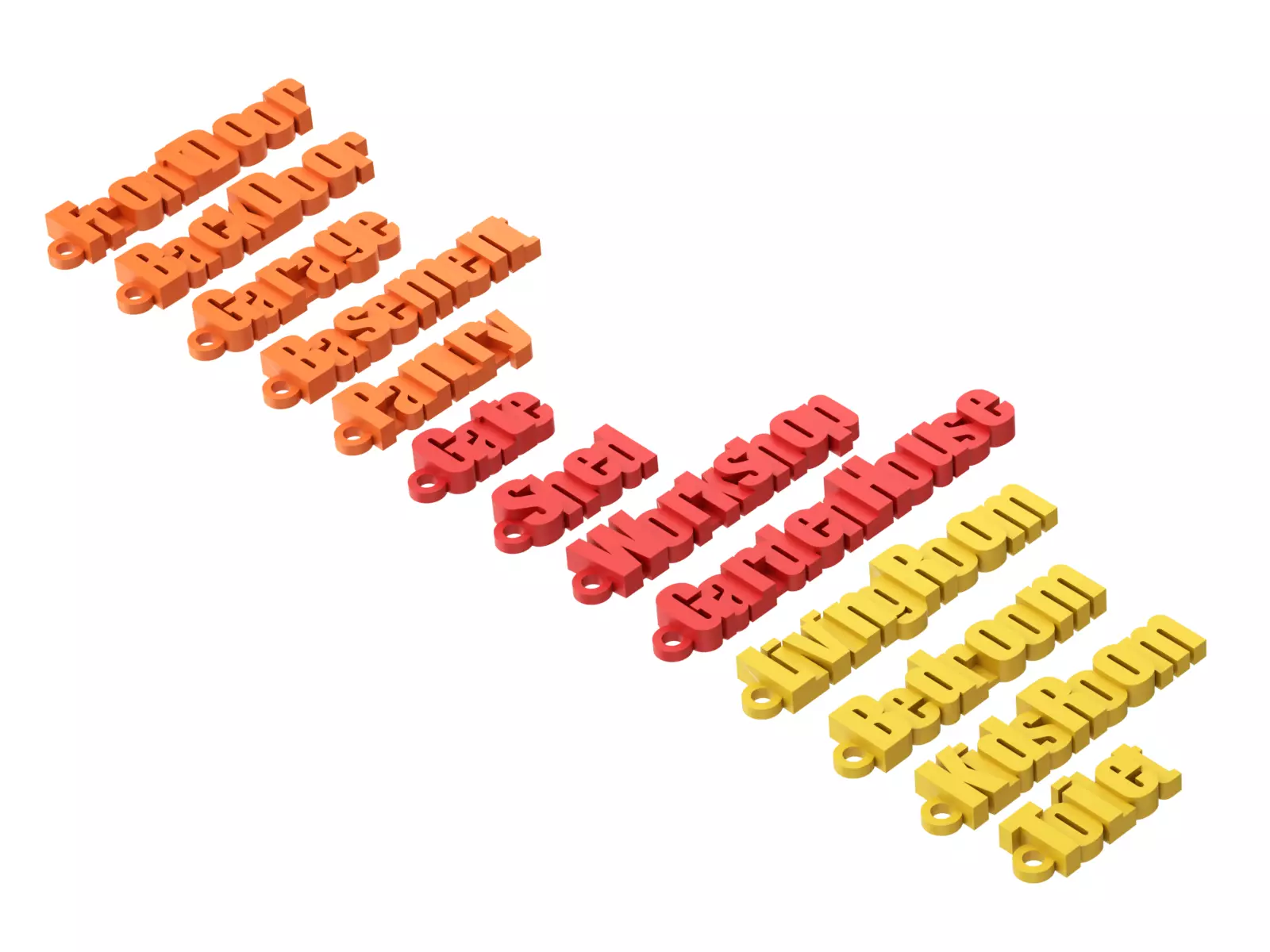 Printable House Locks Keychains 3D print model_0