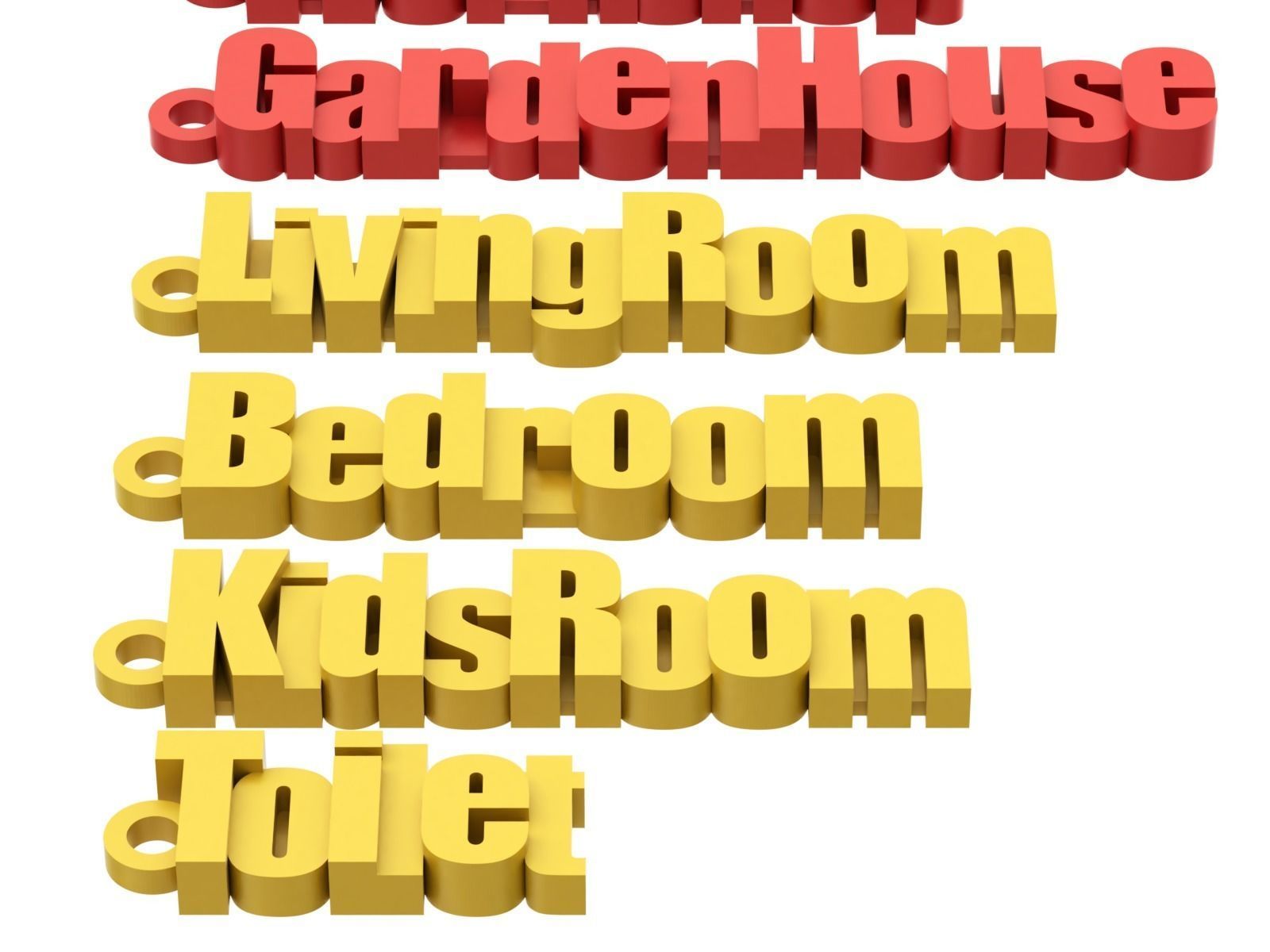 Printable House Locks Keychains 3D print model_6