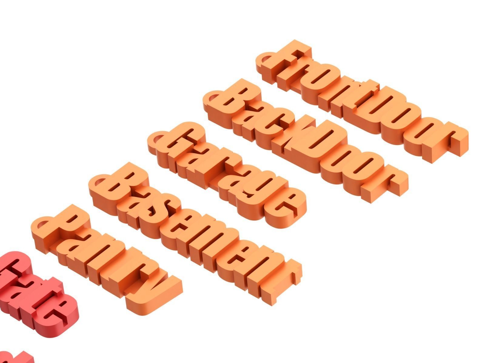 Printable House Locks Keychains 3D print model_4