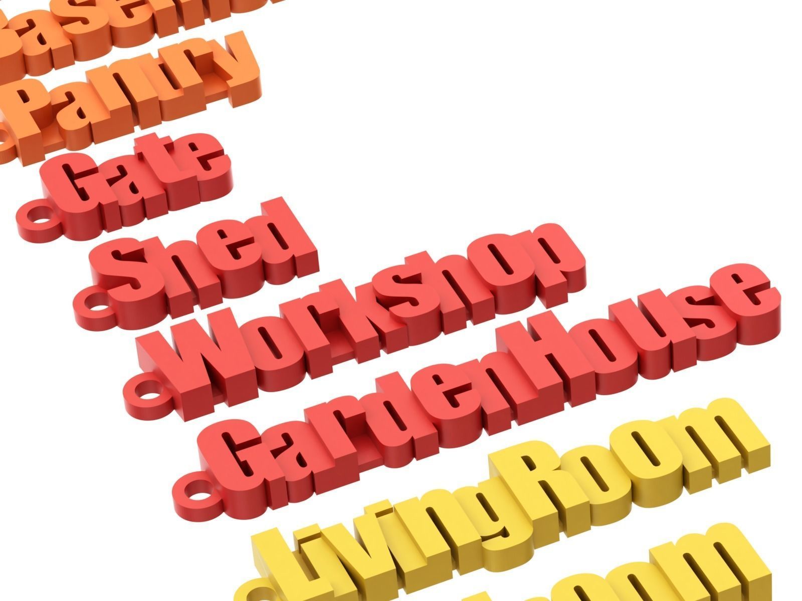 Printable House Locks Keychains 3D print model_5