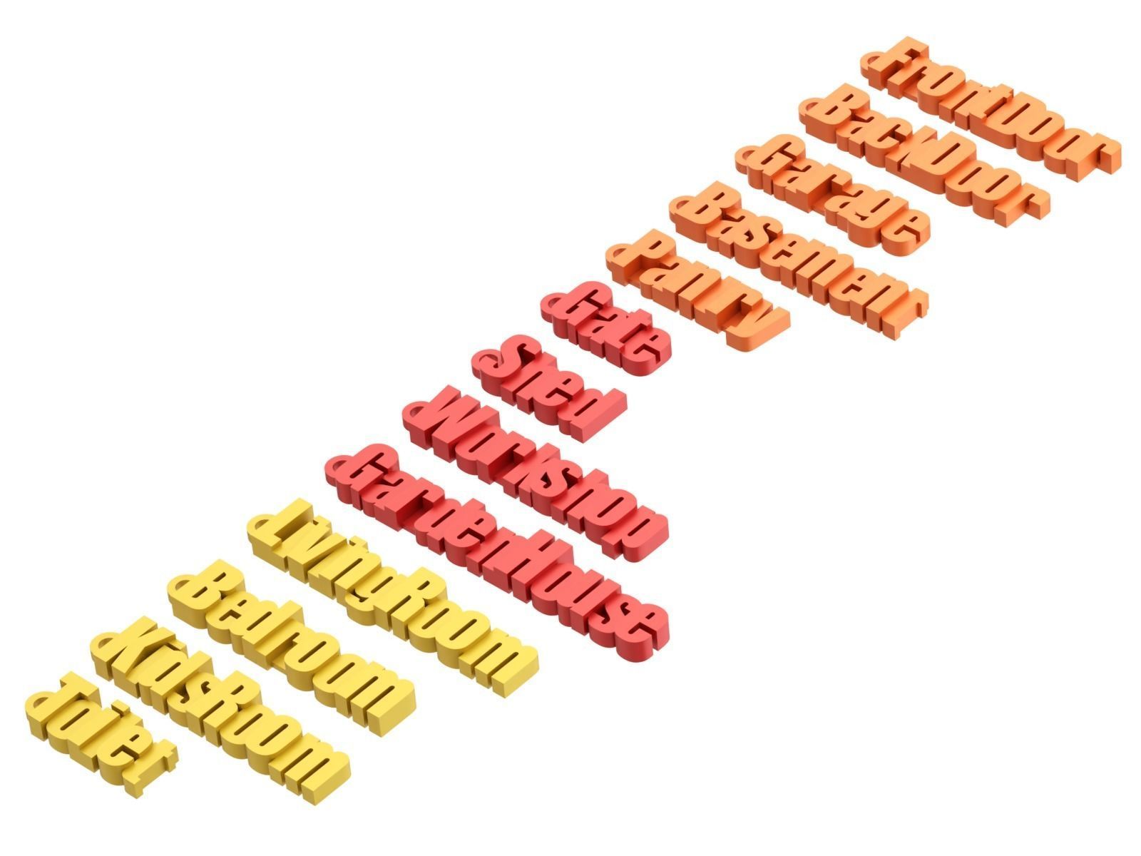 Printable House Locks Keychains 3D print model_3