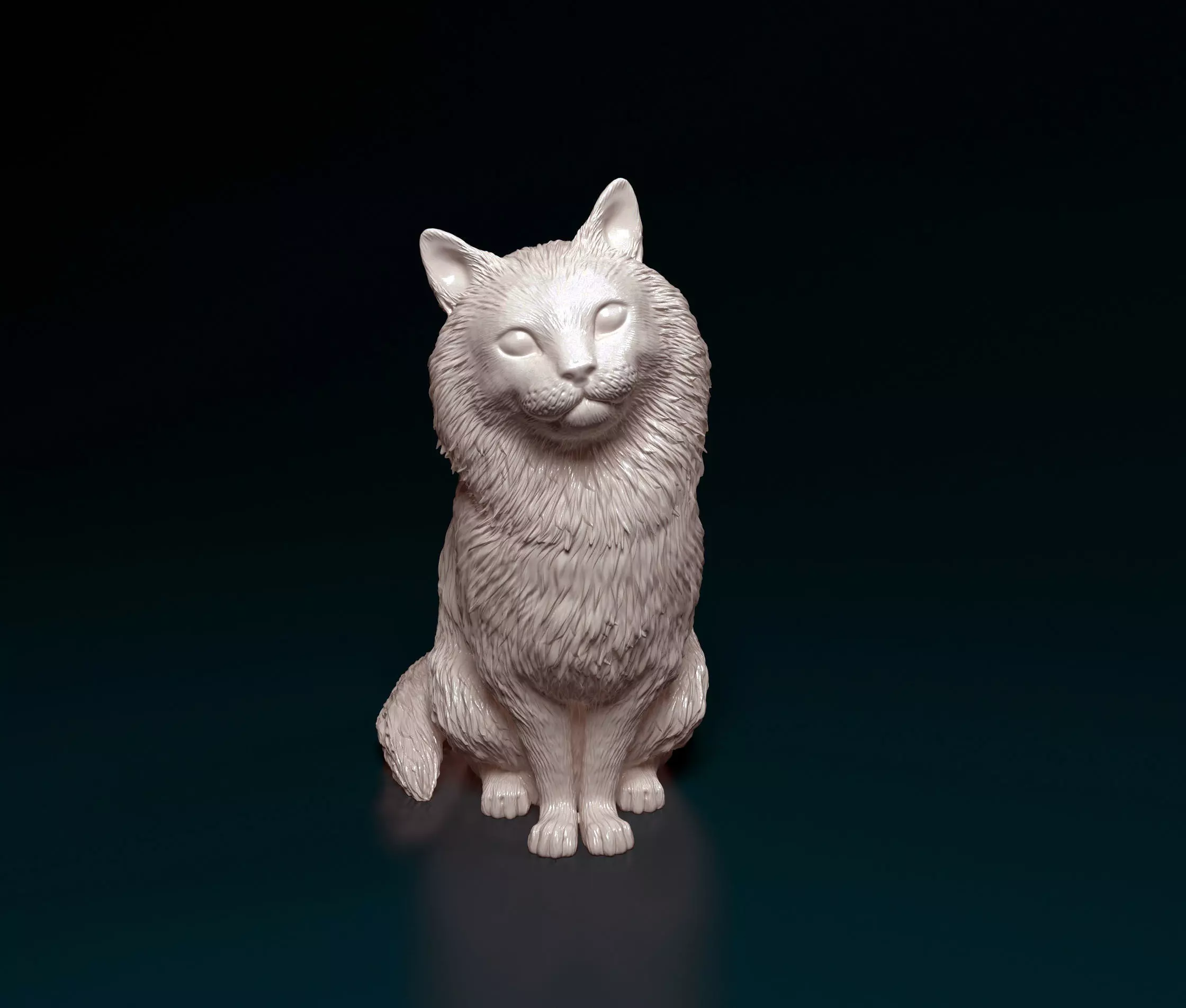 Fluffy Cat 3D print model