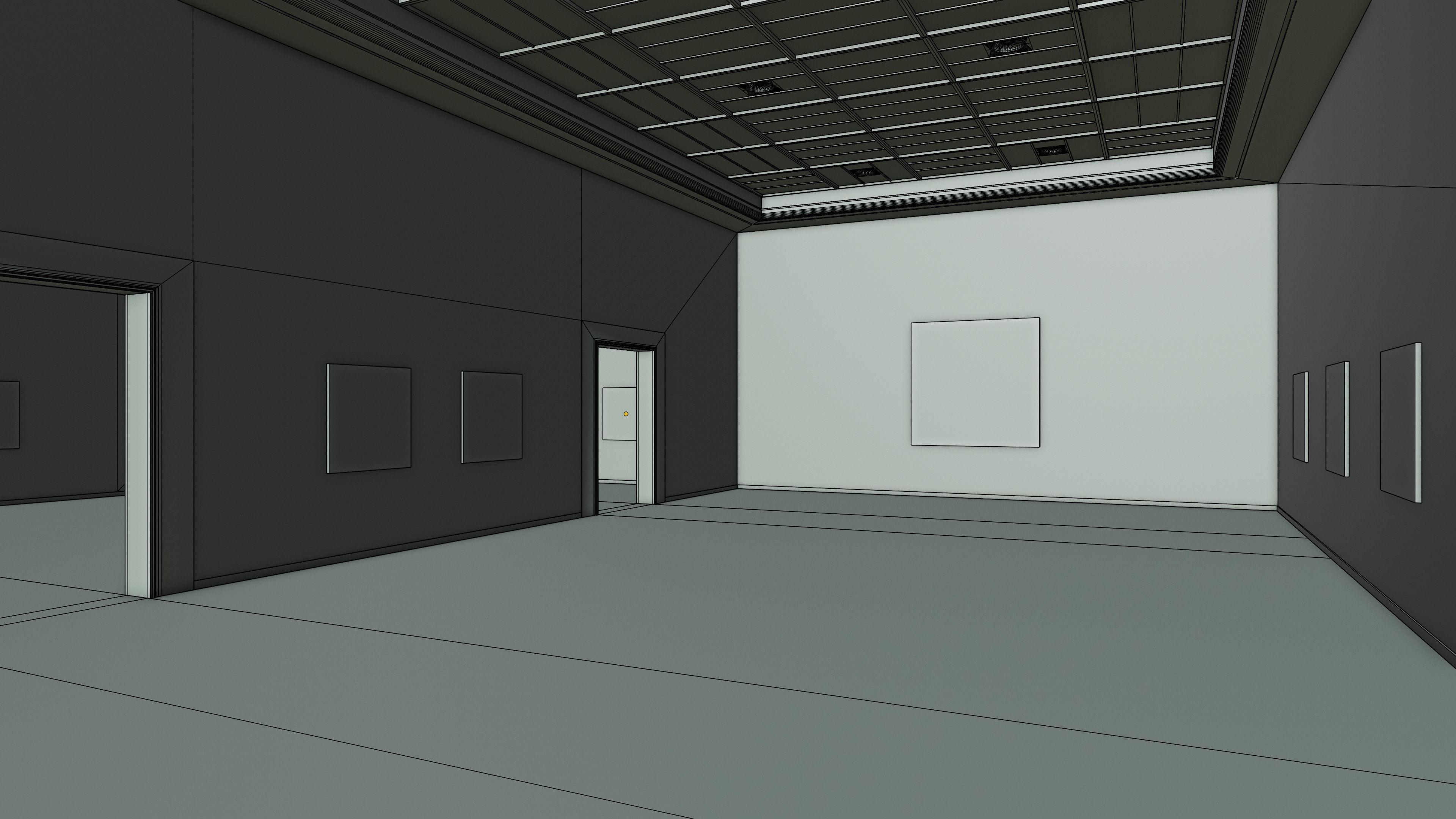 Art Museum Gallery Interior 26 Low-poly 3D model_10