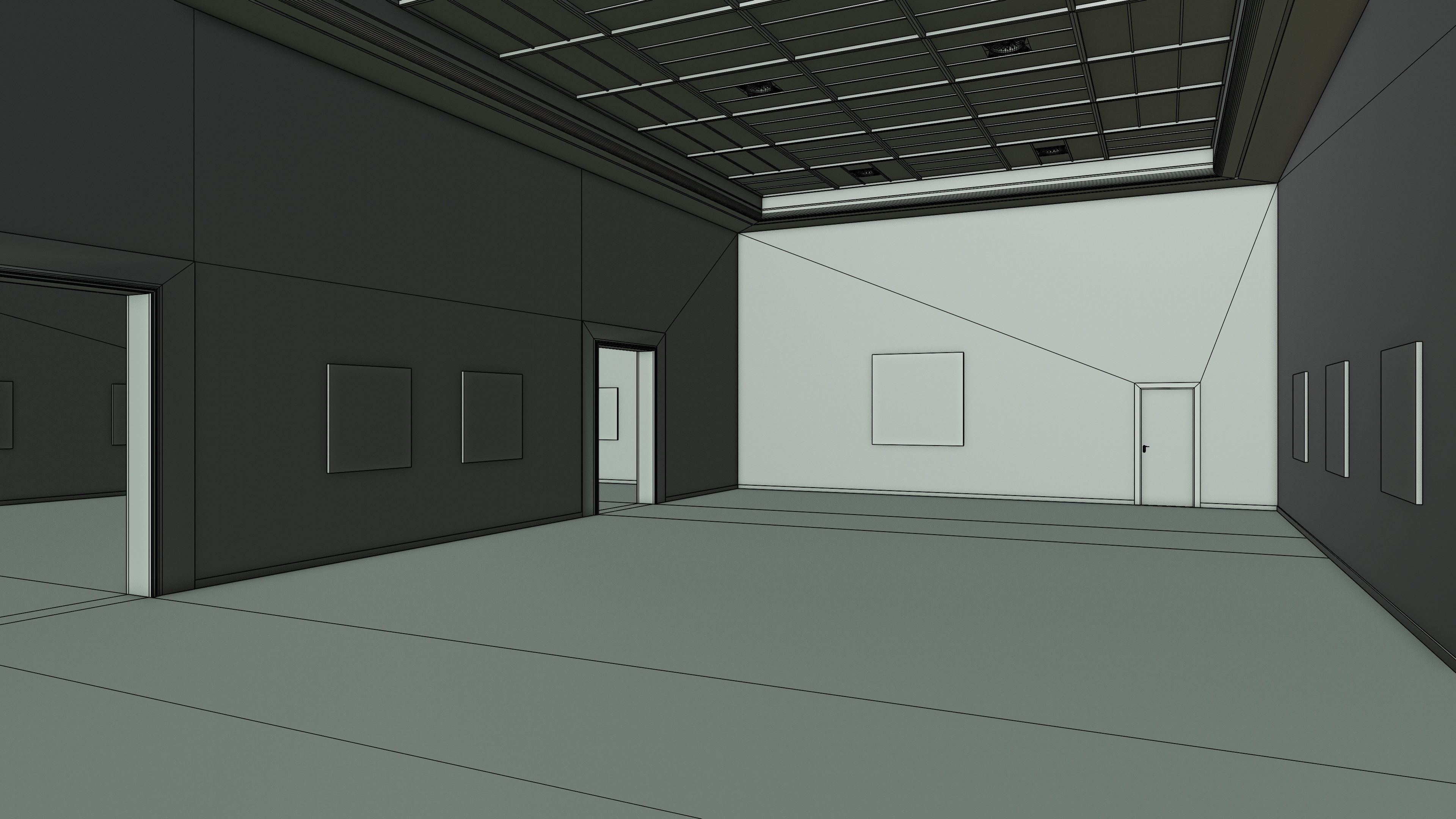 Art Museum Gallery Interior 26 Low-poly 3D model_13