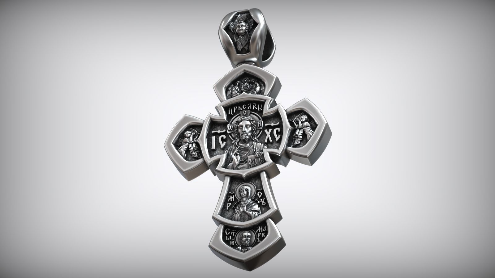 Jesus Christ Gilding Cross Saint George Victorious and Saints 3D print model_2