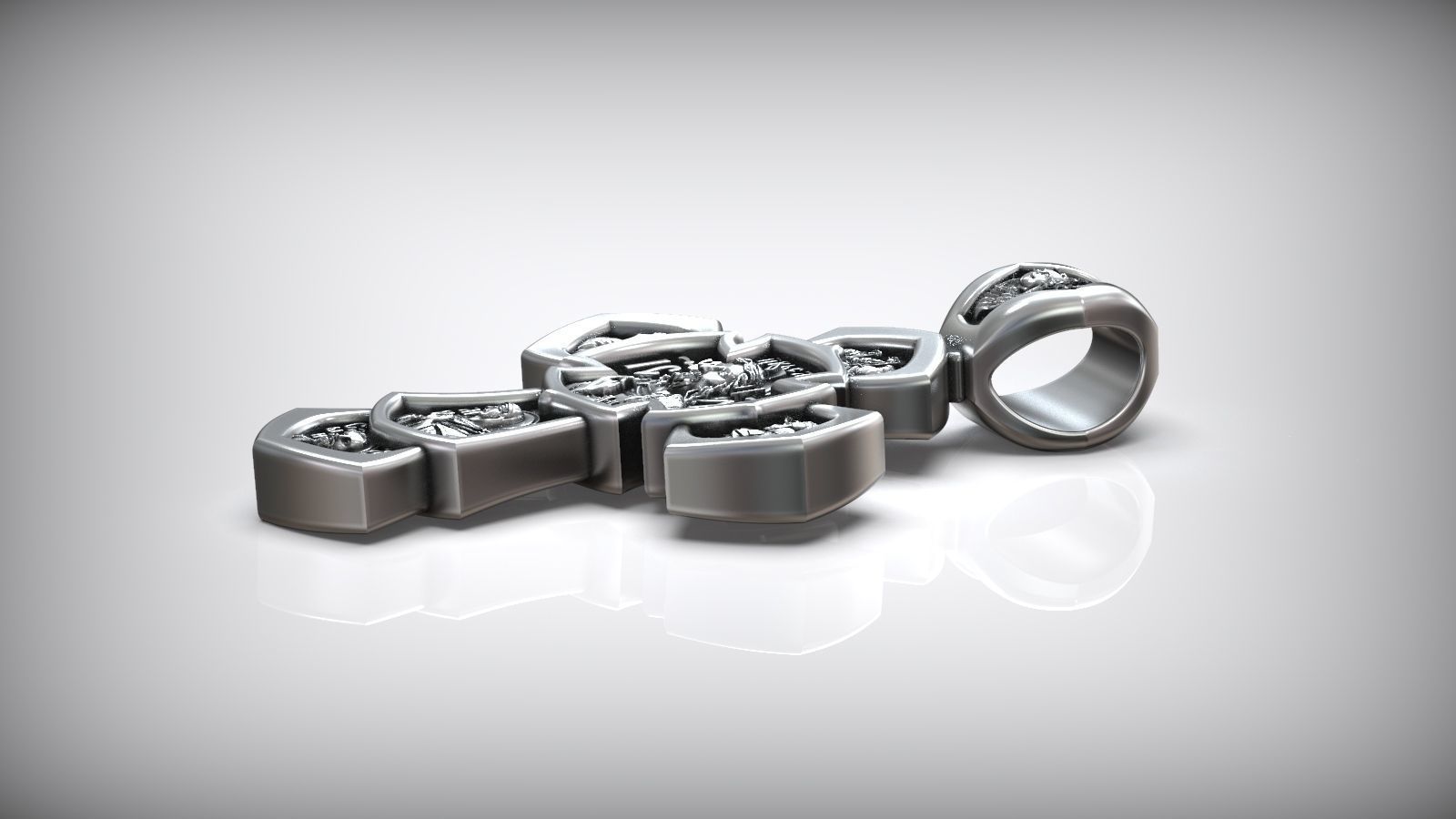 Jesus Christ Gilding Cross Saint George Victorious and Saints 3D print model_3