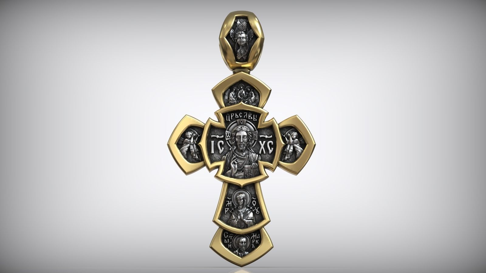 Jesus Christ Gilding Cross Saint George Victorious and Saints 3D print model_4