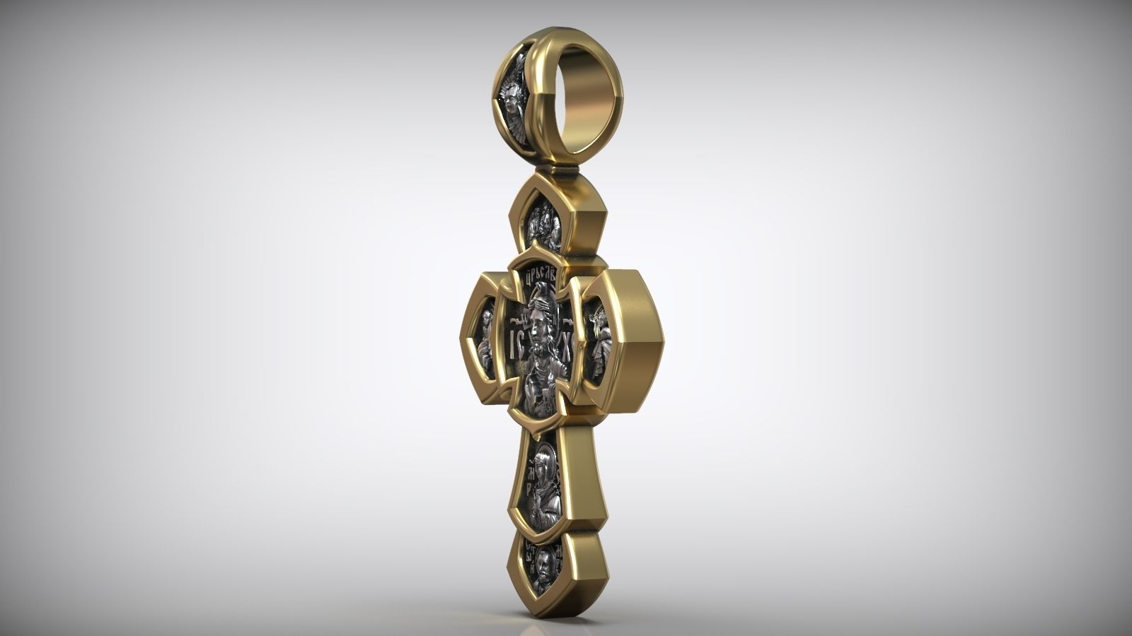 Jesus Christ Gilding Cross Saint George Victorious and Saints 3D print model_6