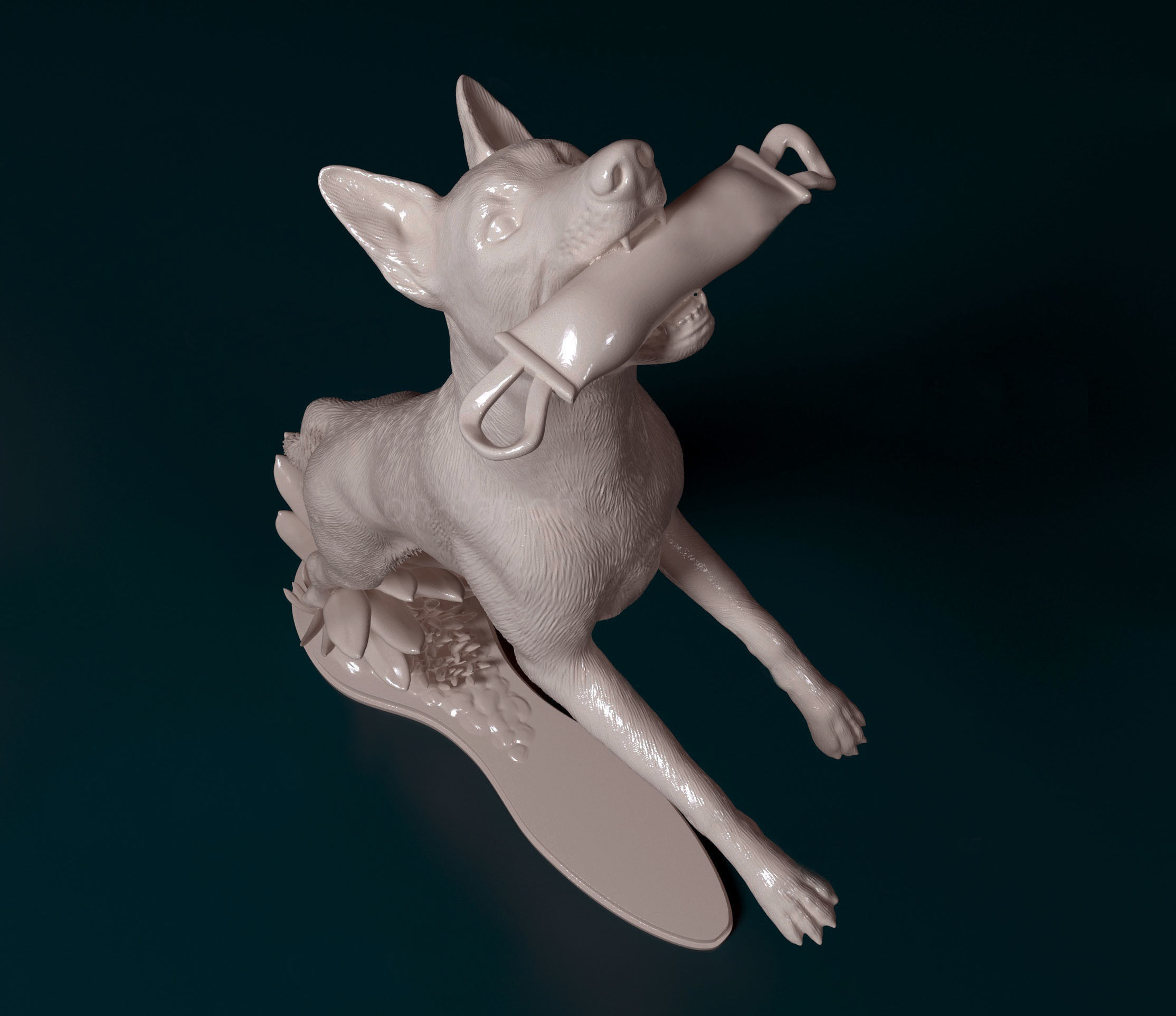 Flying dog 3D print model_6