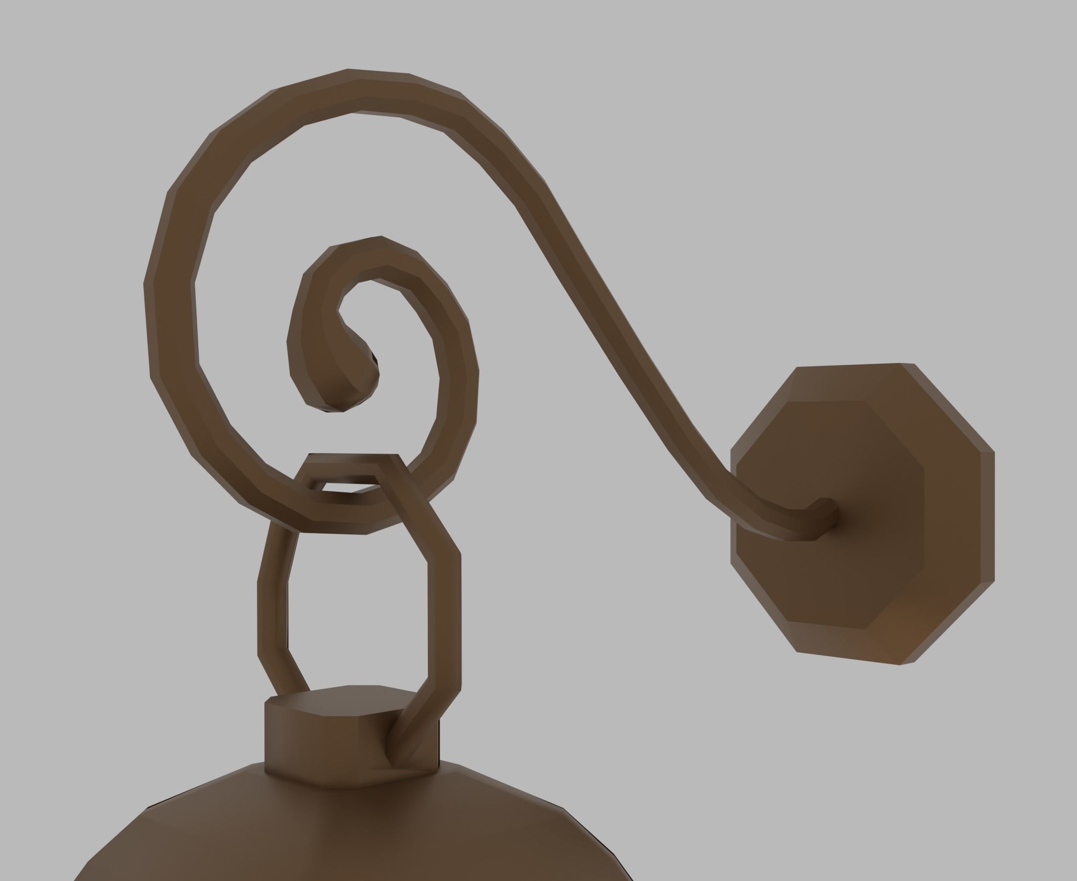 Lantern outdoor wall light Low-poly 3D model_8