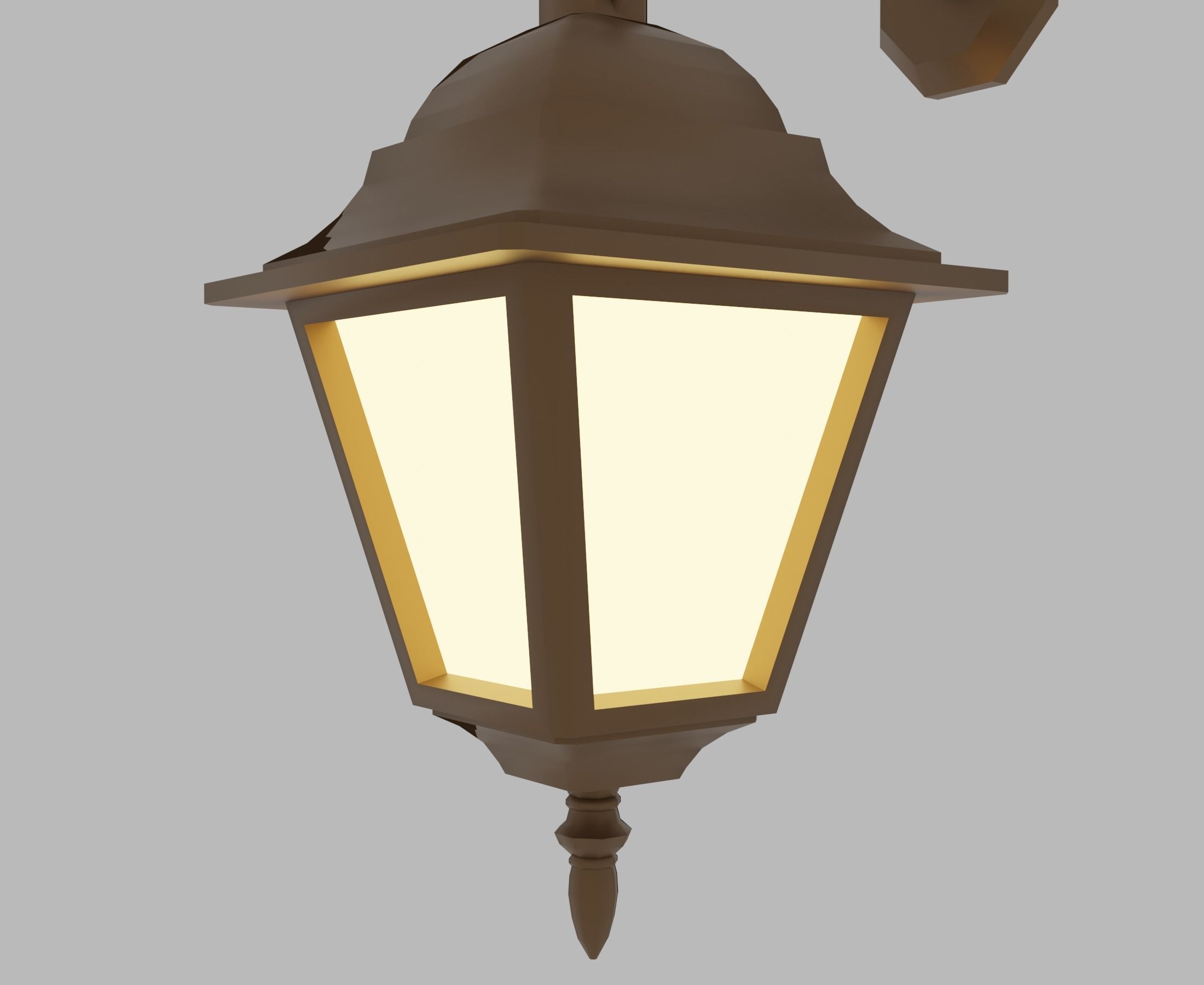 Lantern outdoor wall light Low-poly 3D model_9