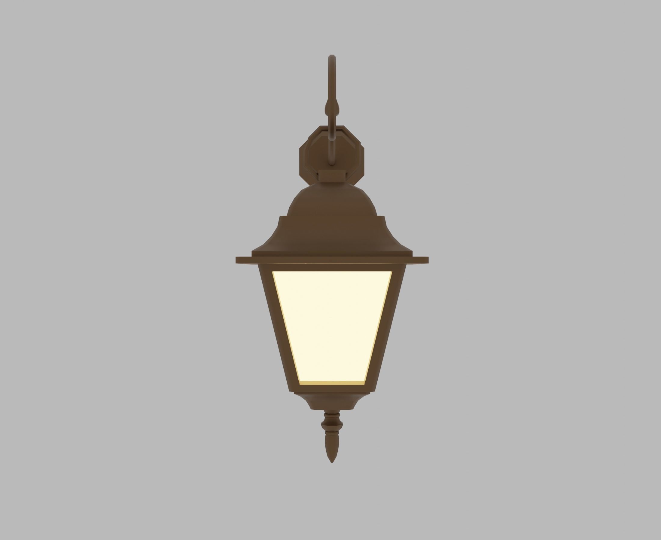 Lantern outdoor wall light Low-poly 3D model_3
