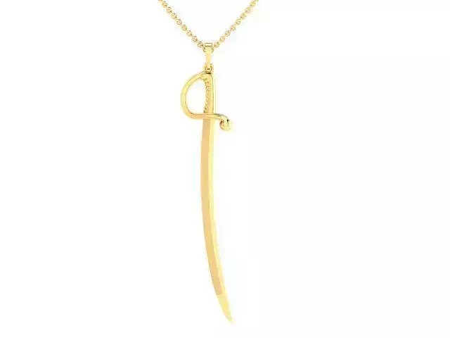 3D model pendant cavalry sword