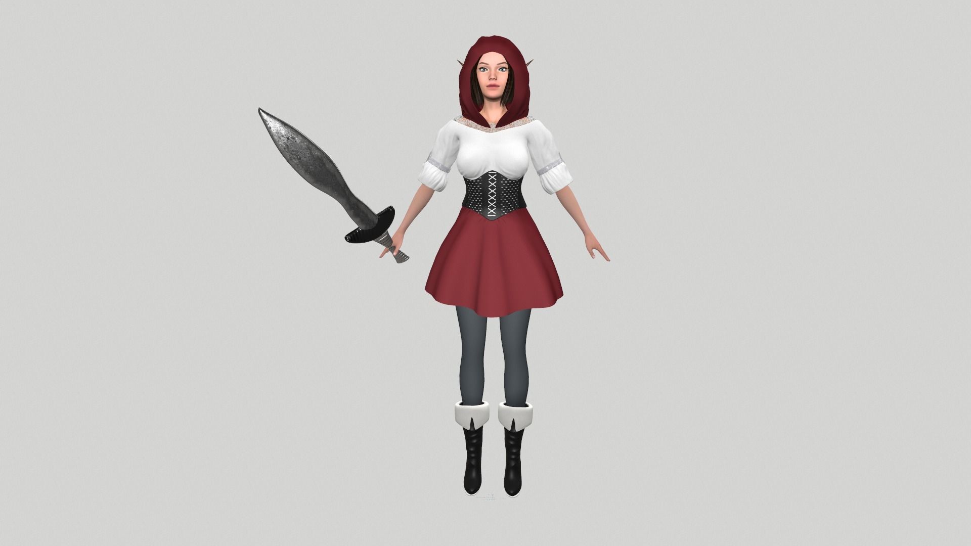 Night elf Low-poly 3D model_6