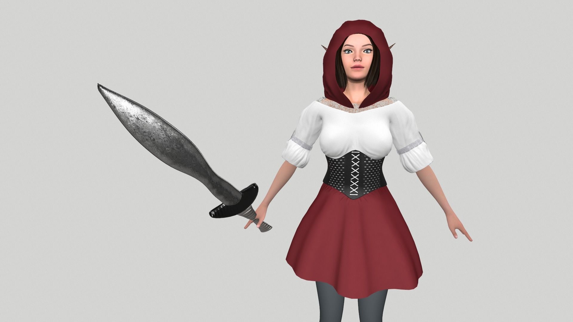 Night elf Low-poly 3D model_3