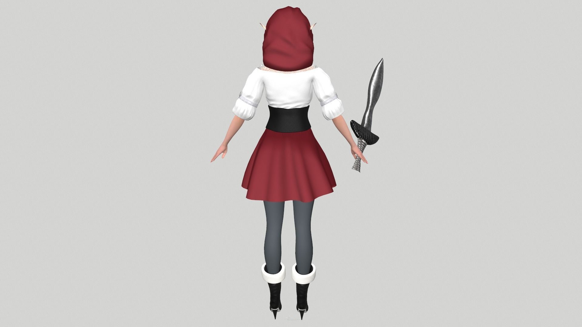 Night elf Low-poly 3D model_4