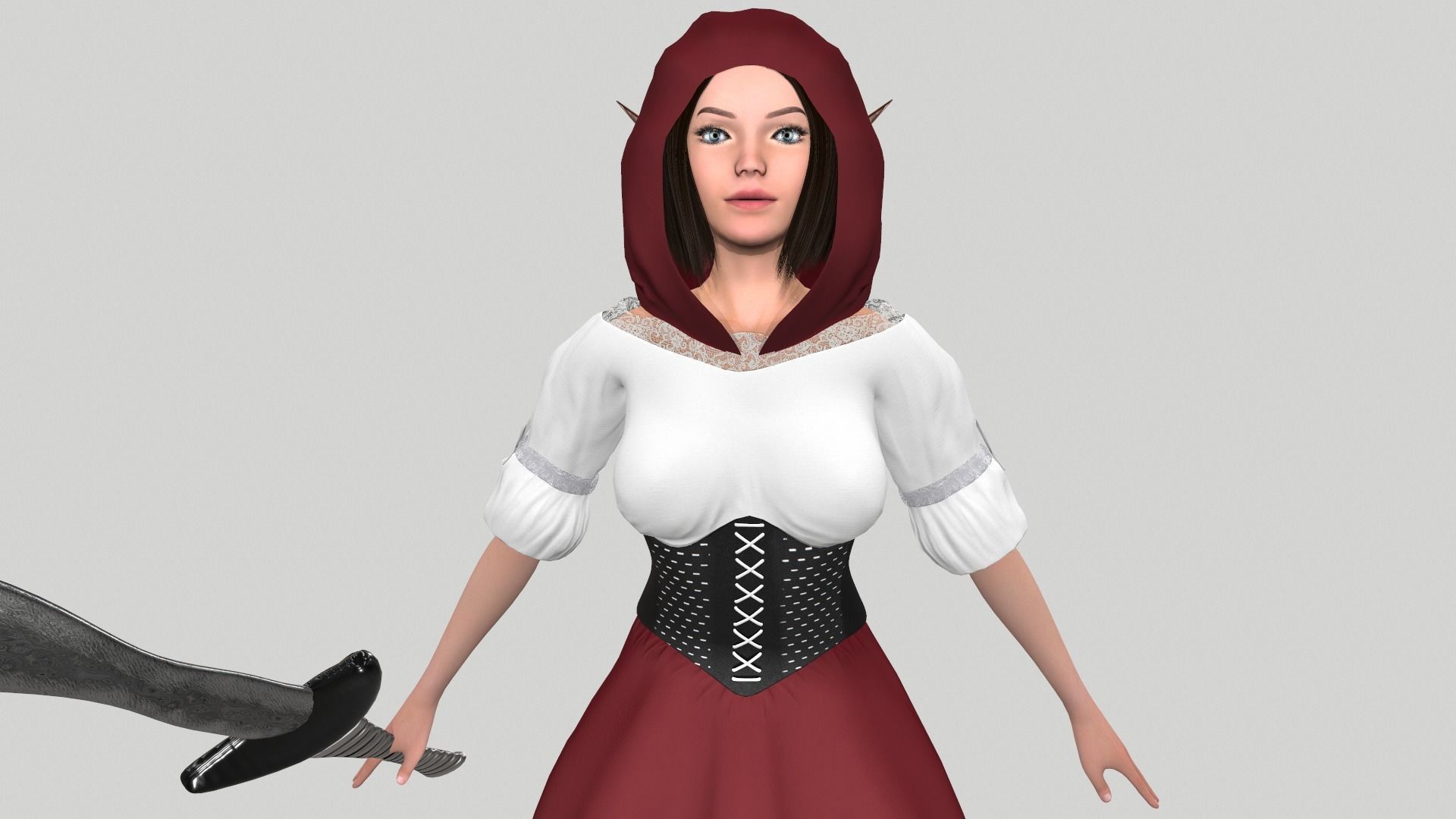 Night elf Low-poly 3D model_2