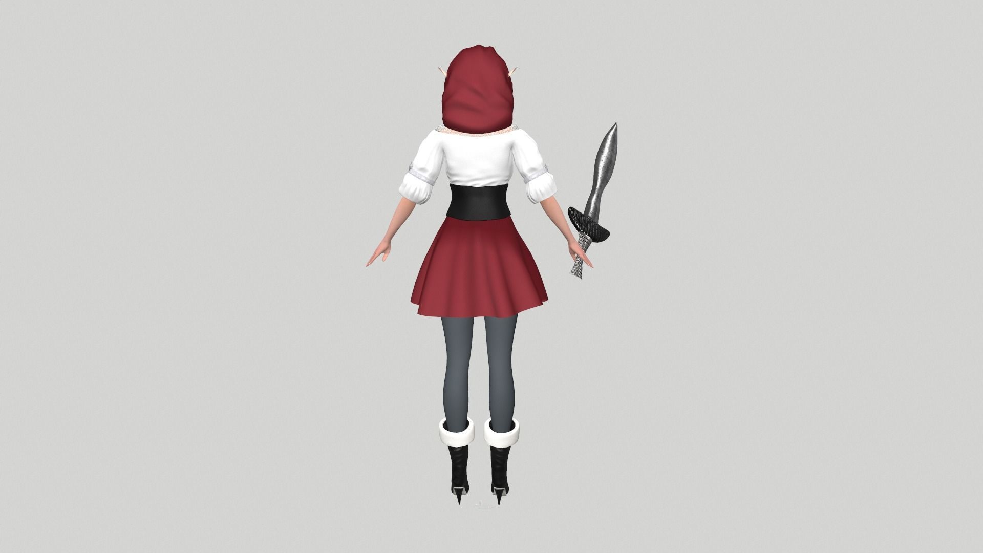 Night elf Low-poly 3D model_7