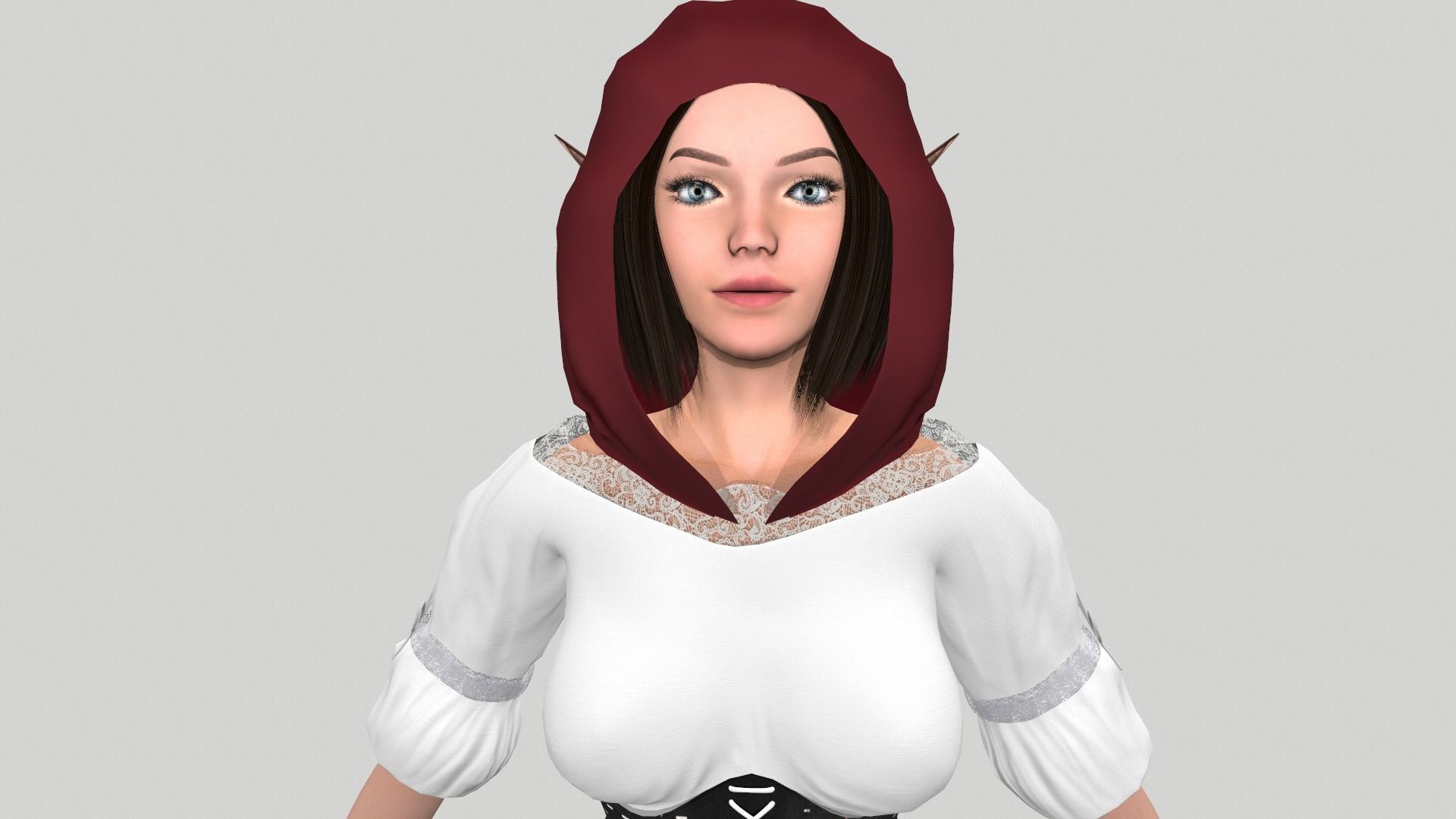 Night elf Low-poly 3D model_9