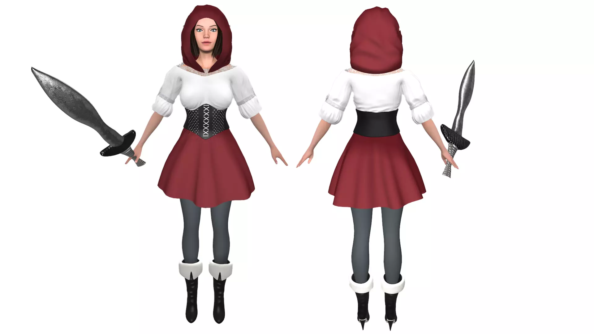 Night elf Low-poly 3D model_0