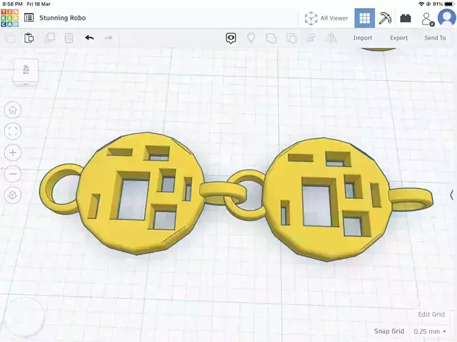 Geometric Bracelet and chain link stl 