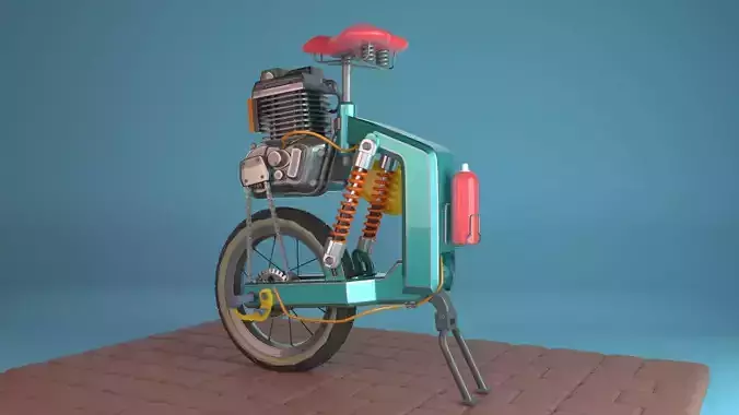 3D bicycle model with motor