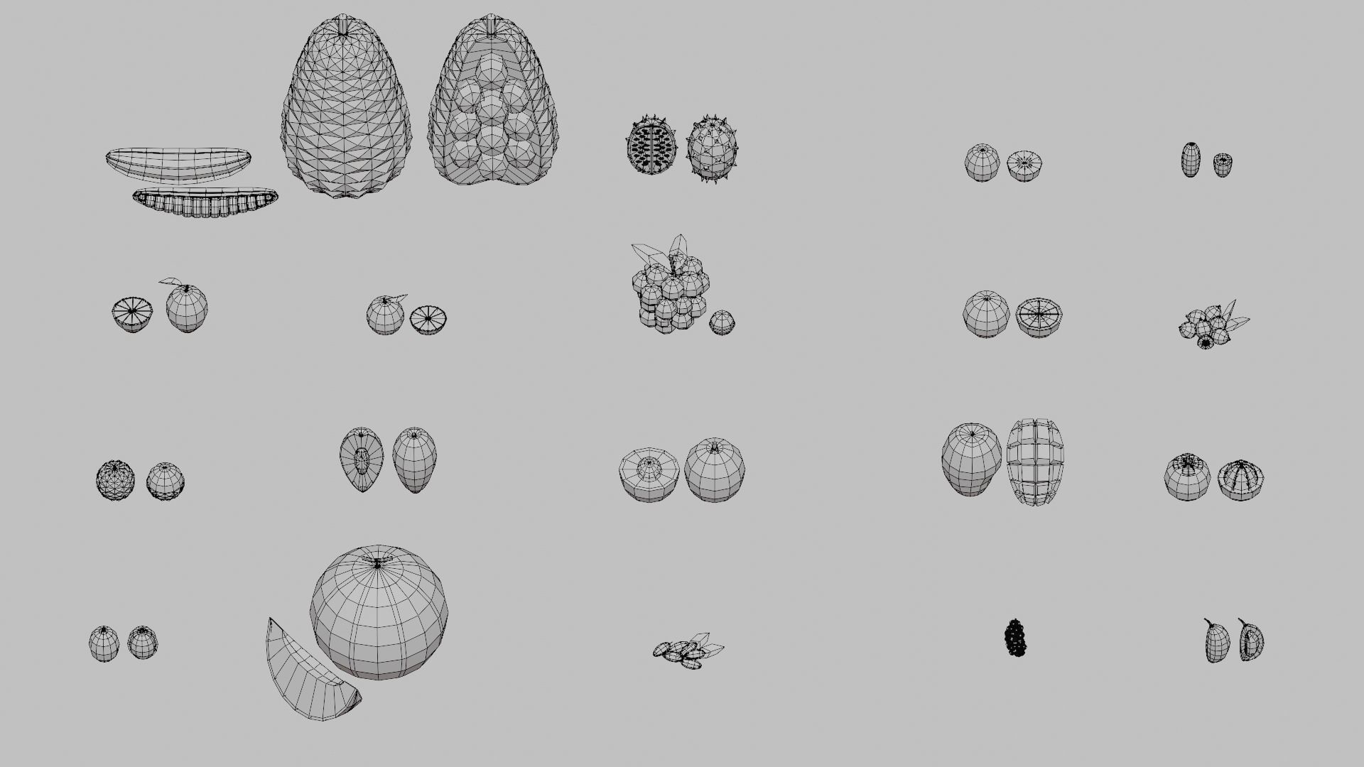 Fruits Pack Collection Low-poly 3D model_8