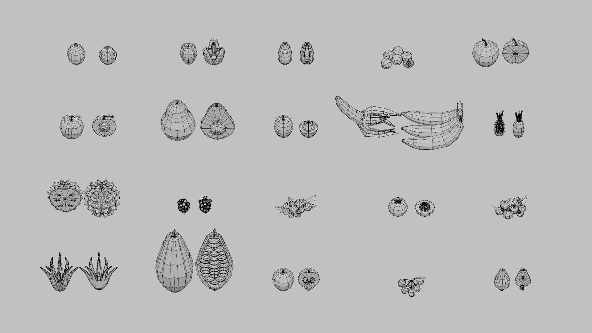 Fruits Pack Collection Low-poly 3D model_4