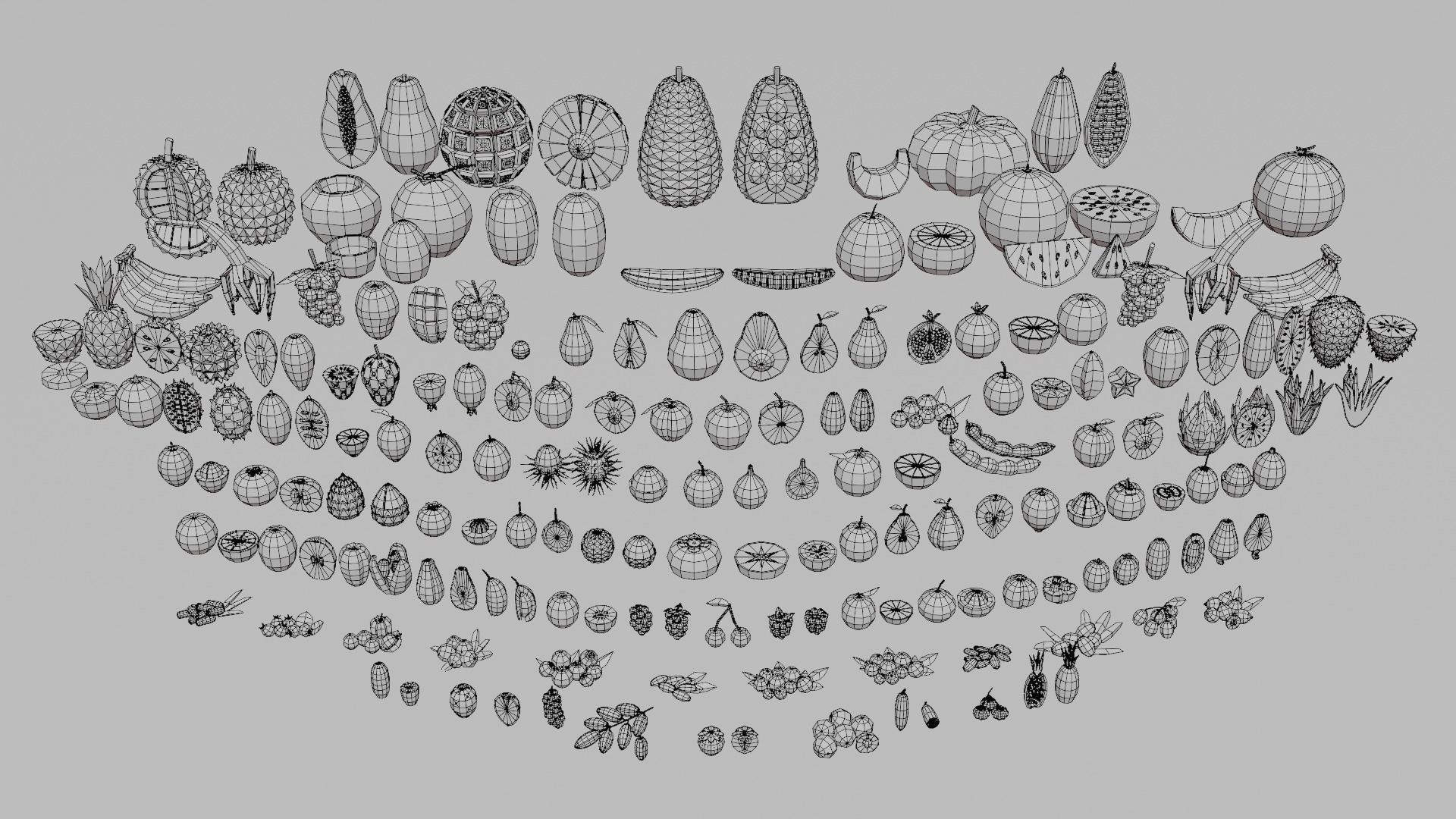 Fruits Pack Collection Low-poly 3D model_2