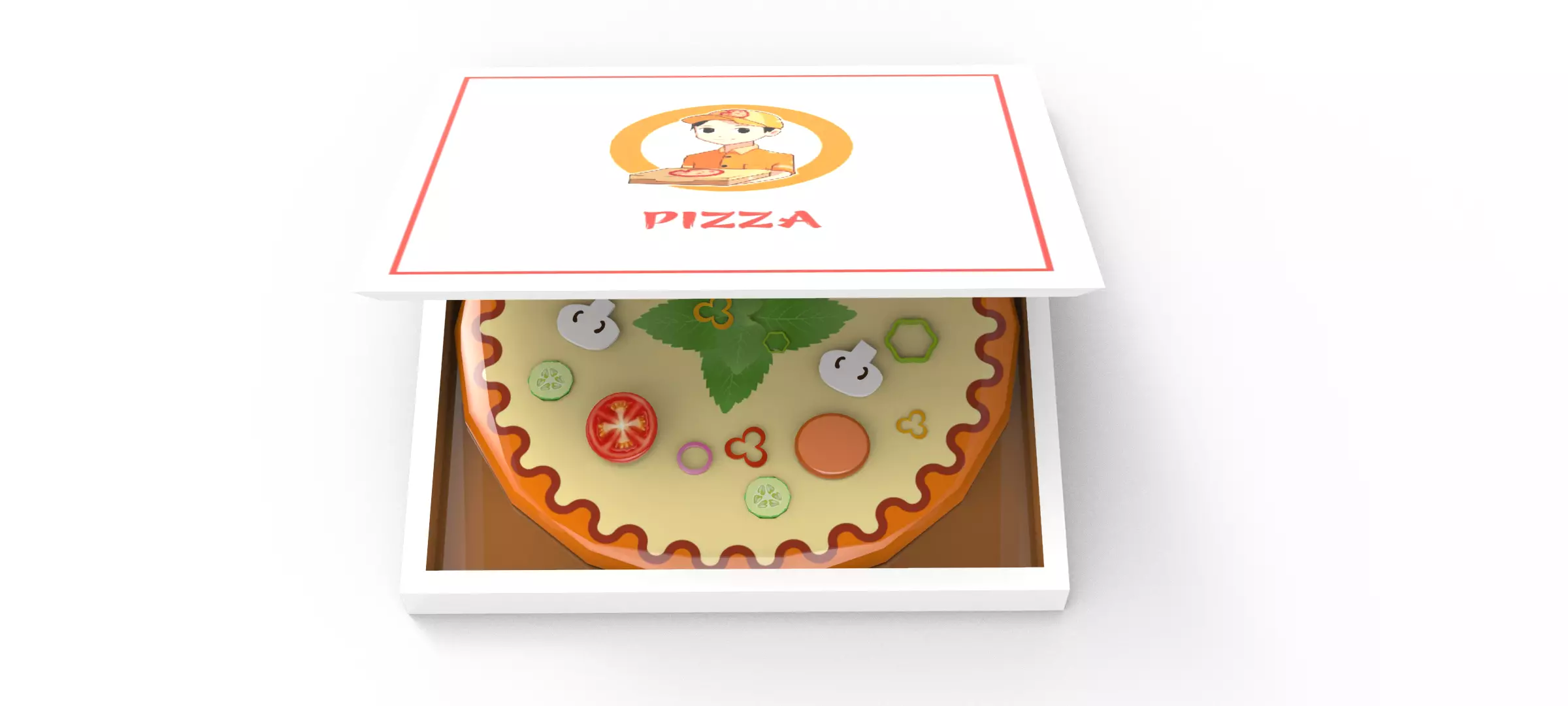 Pizza Box Free low-poly 3D model