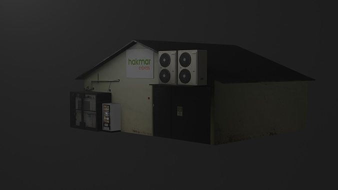 Warehouse and Vending Machine Low-poly 3D model
